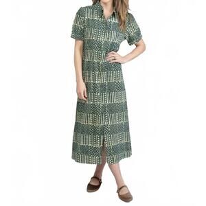 NEW BEAU & RO kris maxi dress in green fall resist